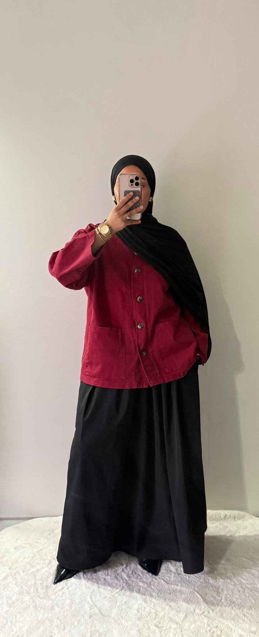 Veste en jean oversize - Bordeaux