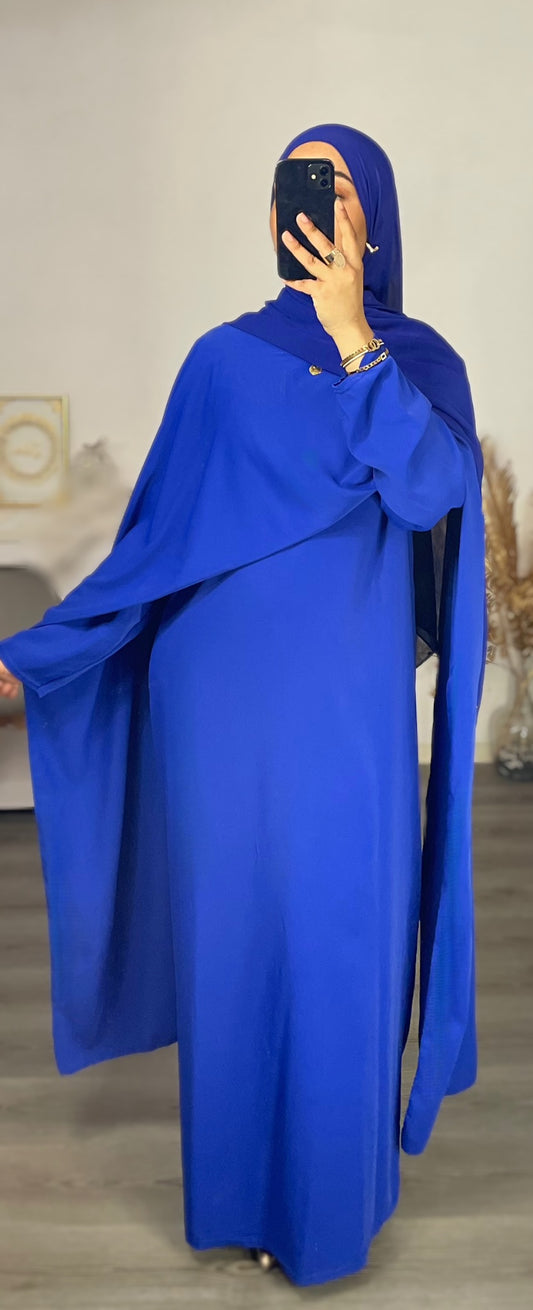 ABAYA RUBAN BLEU ÉLECTRIQUE