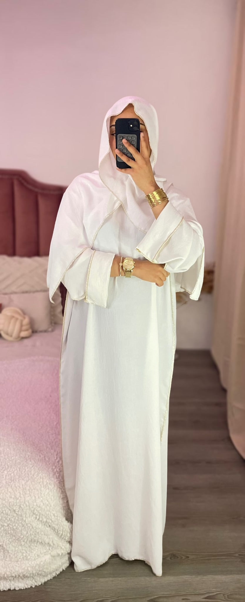 Abaya voile intégré - Blanc