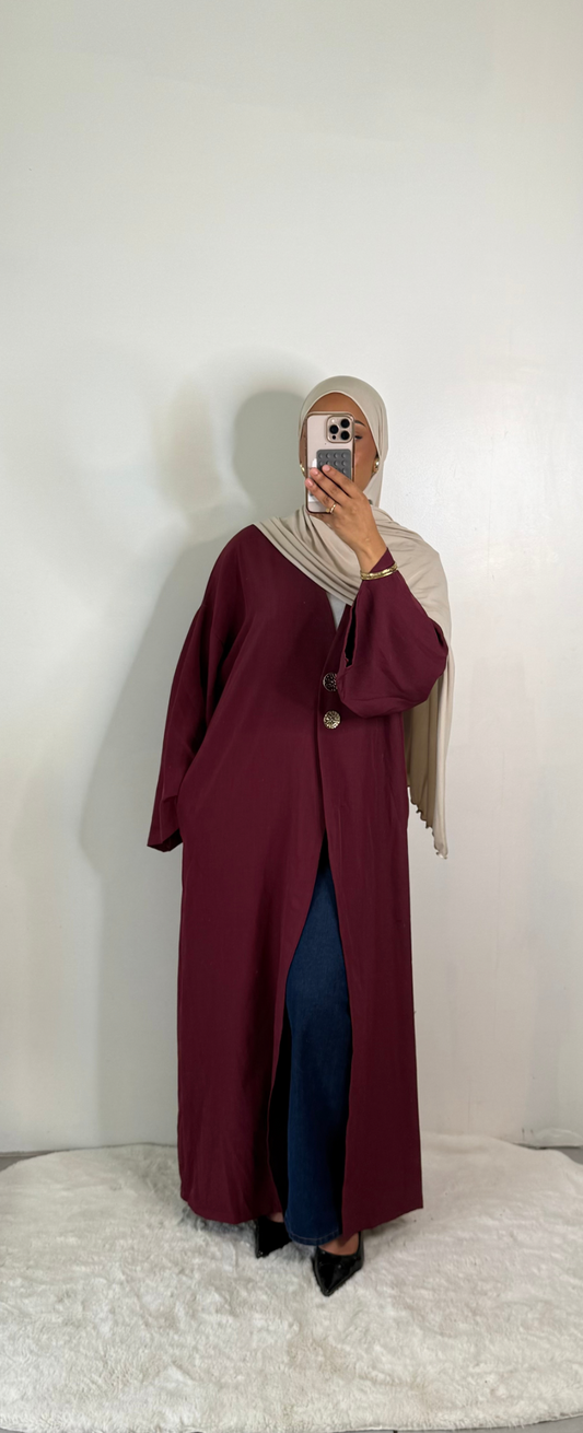 Kimono long fluide à boutons