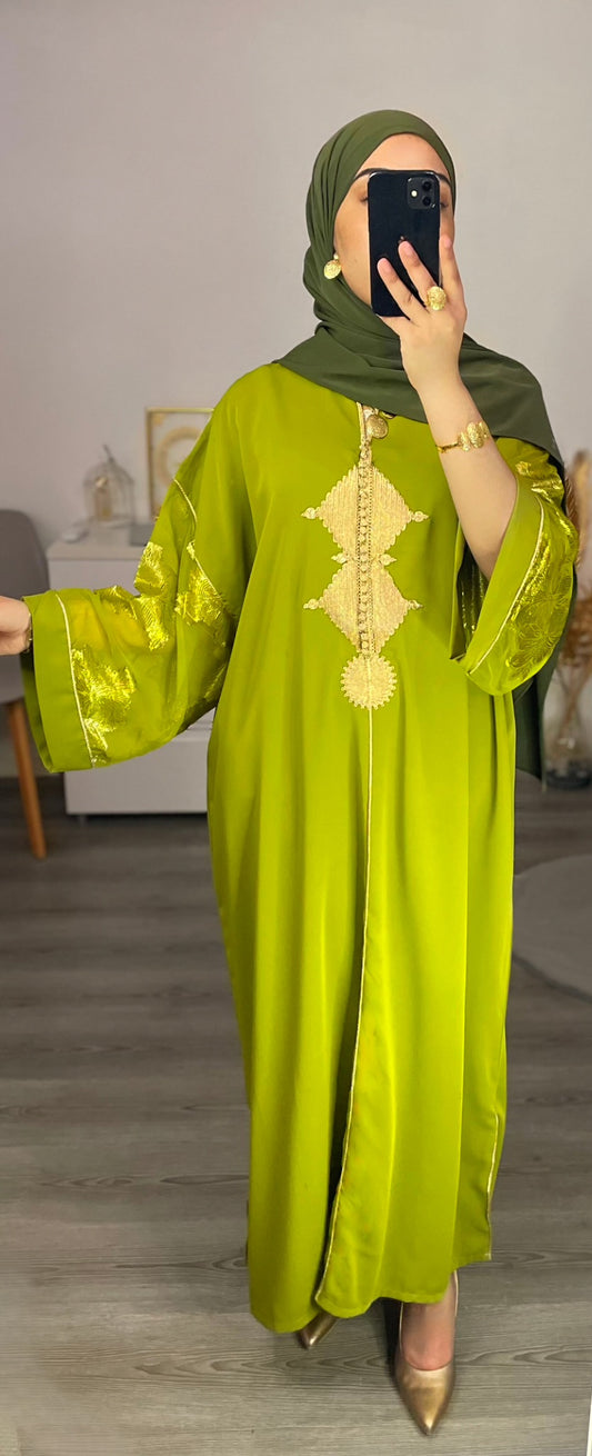 GANDOURA LAYAL VERT POMME