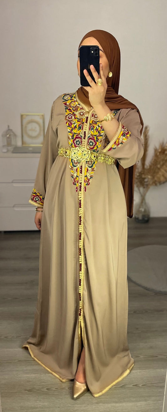 CAFTAN BRODÉ BEIGE