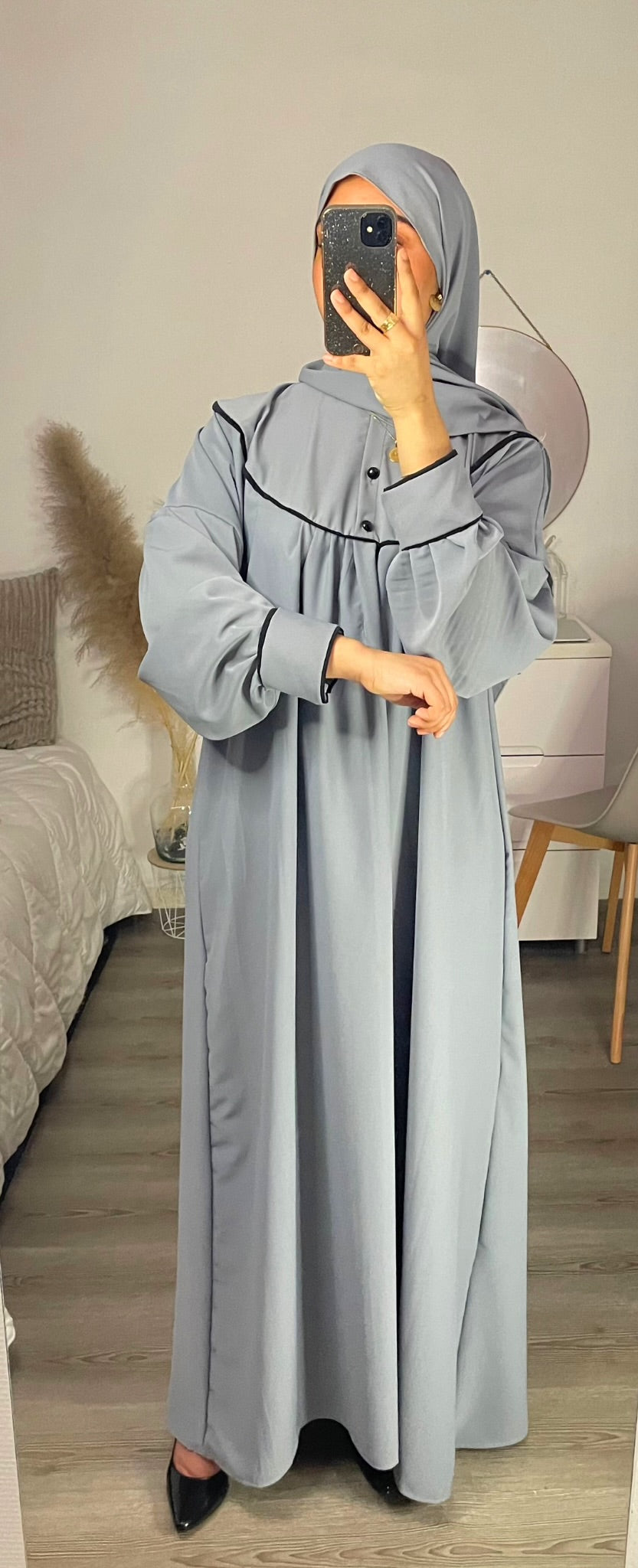 ABAYA PRINTANIER GRIS