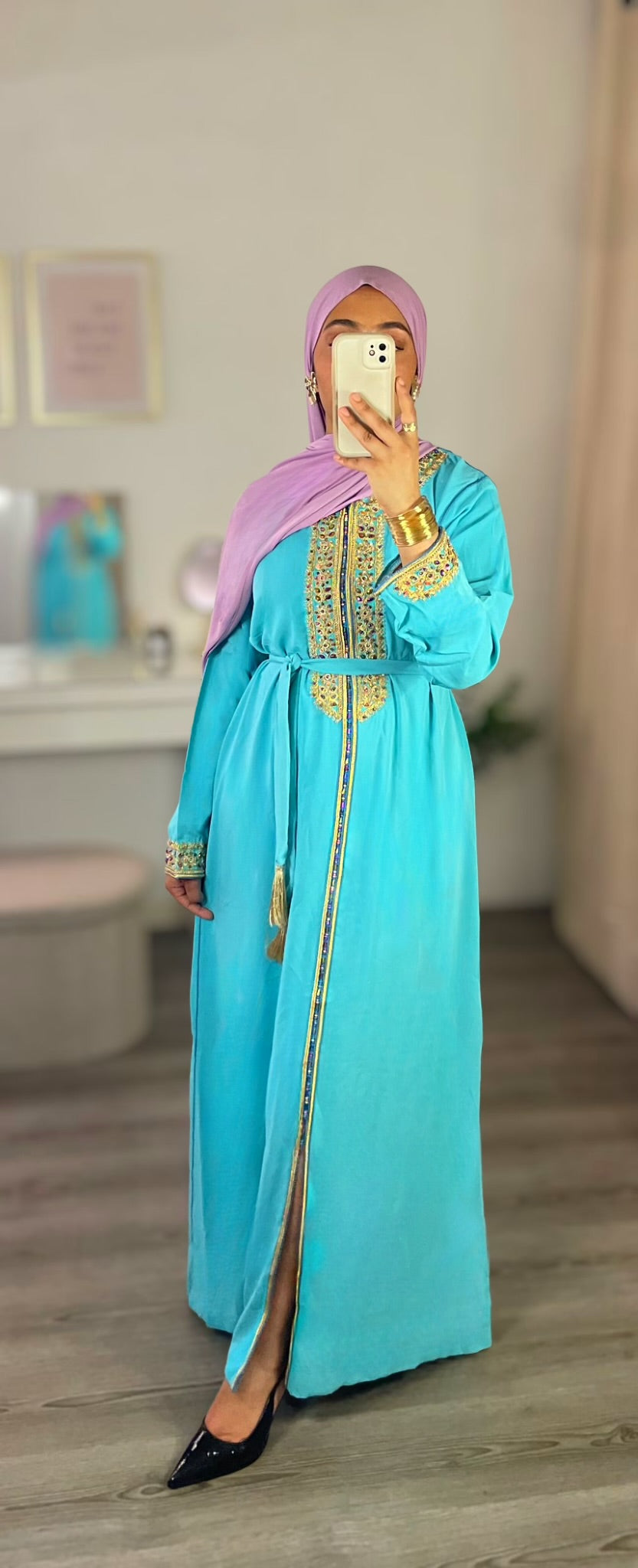 CAFTAN JASMINE - BLEU TURQUOISE