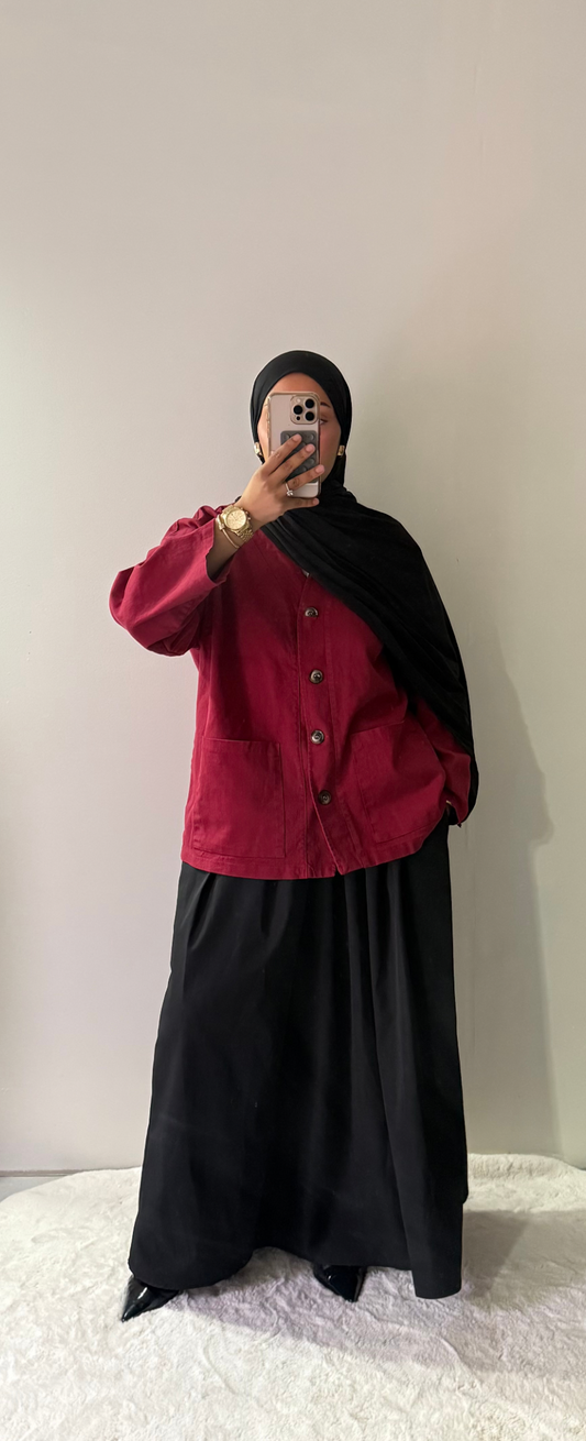 Veste en jean oversize - Bordeaux