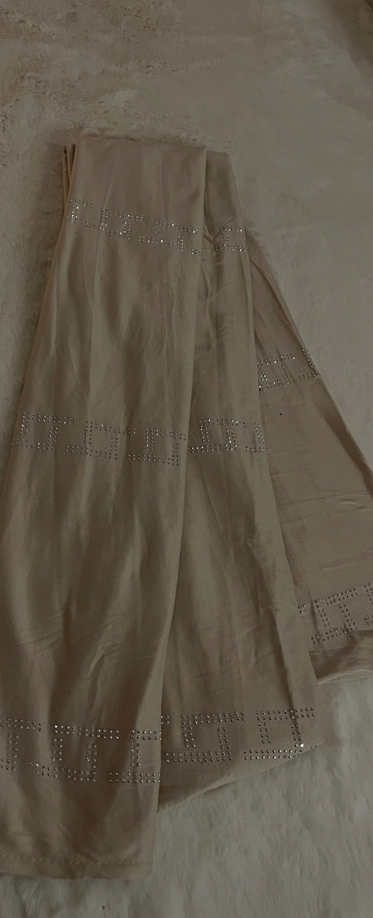 Foulard à strass motifs carré - Beige